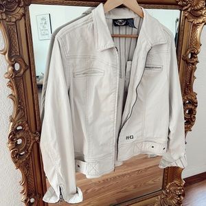 Harley Davidson Beige Motorcycle Jacket